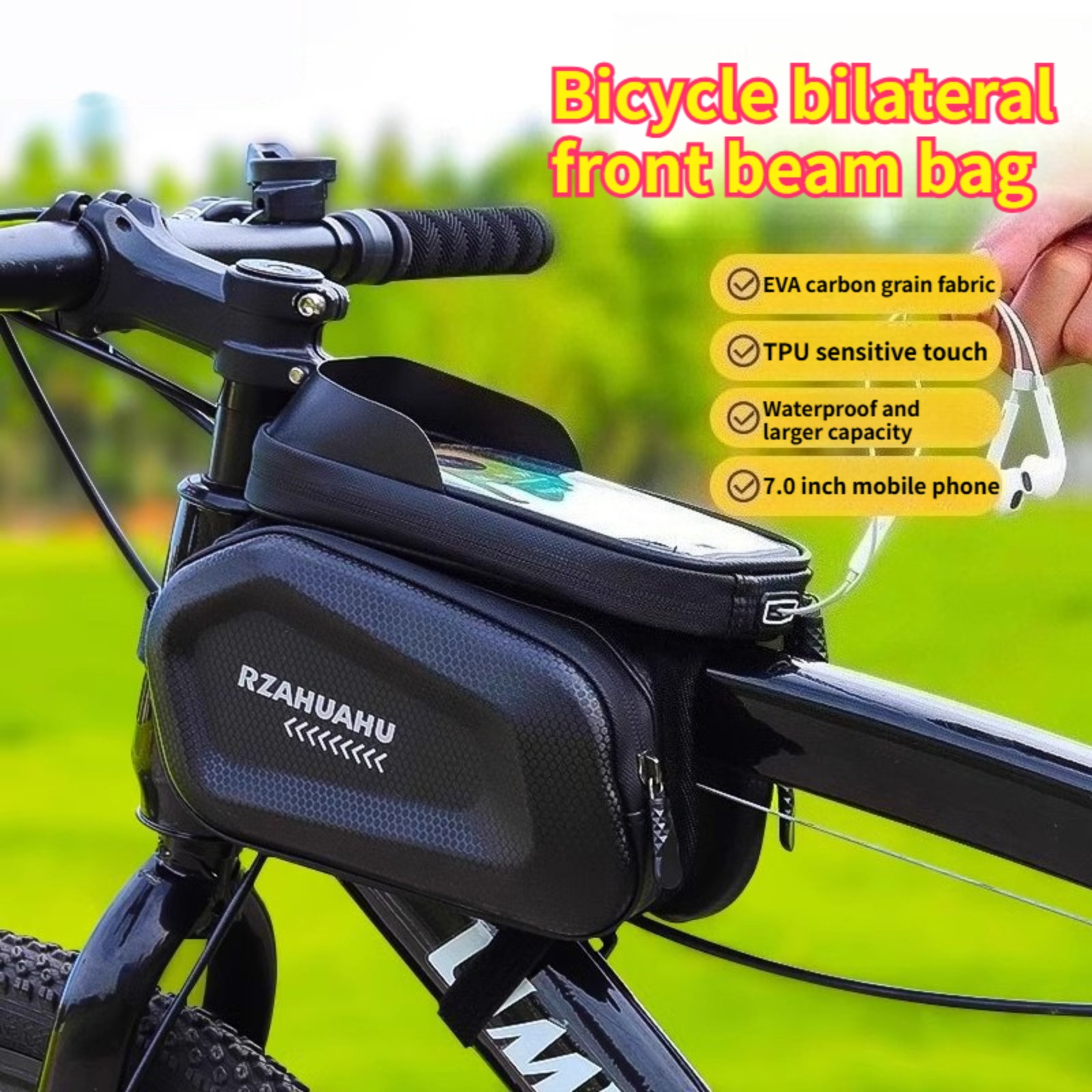 Cycling Commuter Backpack Waterproof - サイクリングバイクフレームバッグ 2L 大容量ハード EVA 防水タッチスクリーン携帯電話収納マウンテンロードバイク用