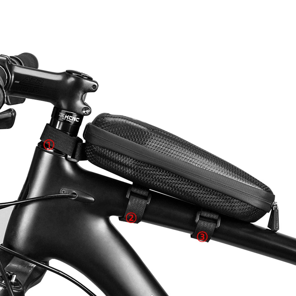 Cycling Commuter Backpack Waterproof - ROCKBROS 1L/1.5L 自転車トップチューブバッグ 大型ハードシェルサイクリングフロントフレームバッグ 防水 マウンテンロードMTBバイクツール