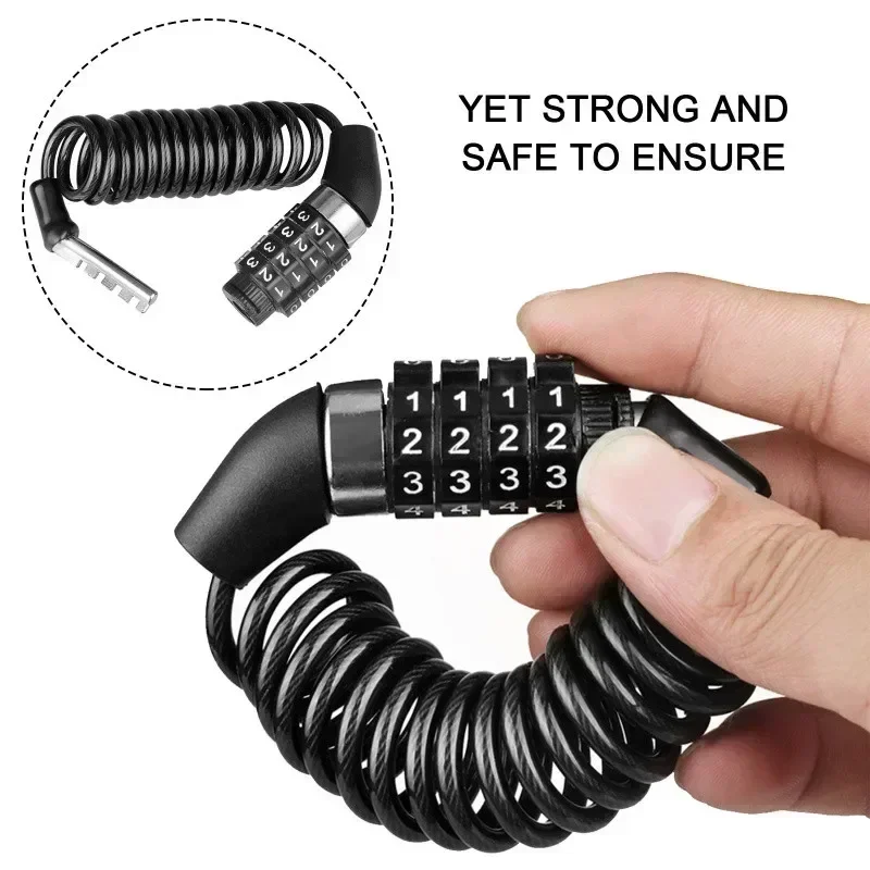Chain Lock Combination - オートバイ自転車盗難防止チェーン 4 桁パスワードコンビネーションヘルメットロック安全ポータブルケーブルロック耐久性のあるワイヤーロープ