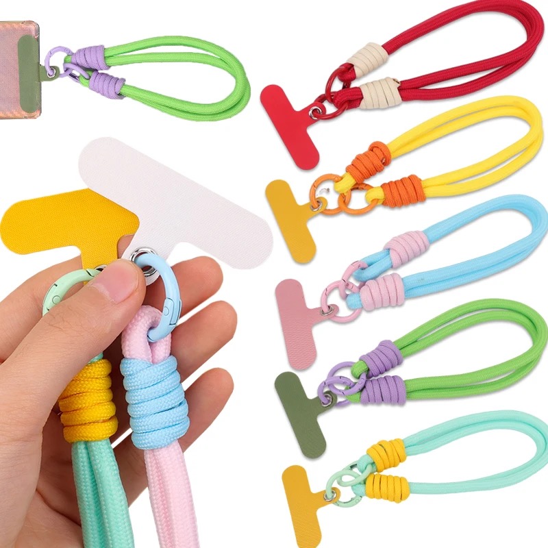 Chain Lock Combination - 携帯電話ストラップ リストストラップ ガスケットキーホルダー付き 紛失防止携帯電話リストハンギングロープ ユニバーサル編組ストラップキーリング