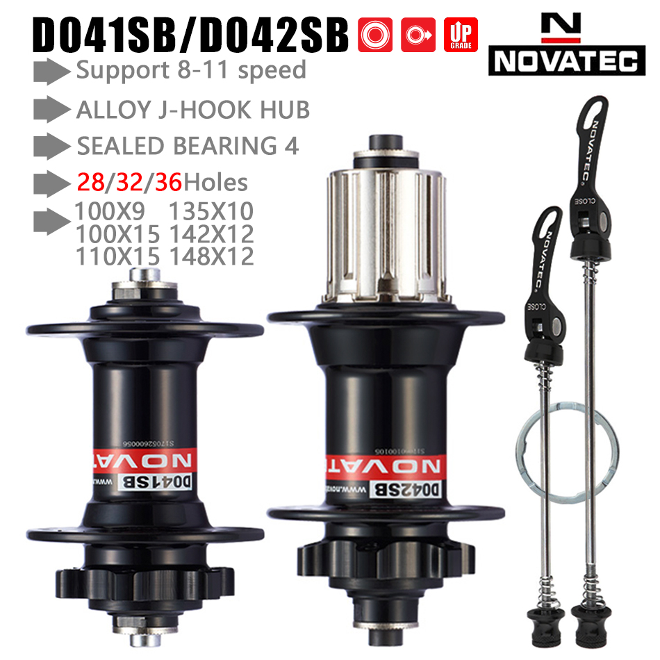 Dynamo Hub Front - Novatec-自転車ハブd041sb d042sb 32/36ホールmtb,8/9/10/11スピード,ディスクブレーキ,mtb,32h,36 h