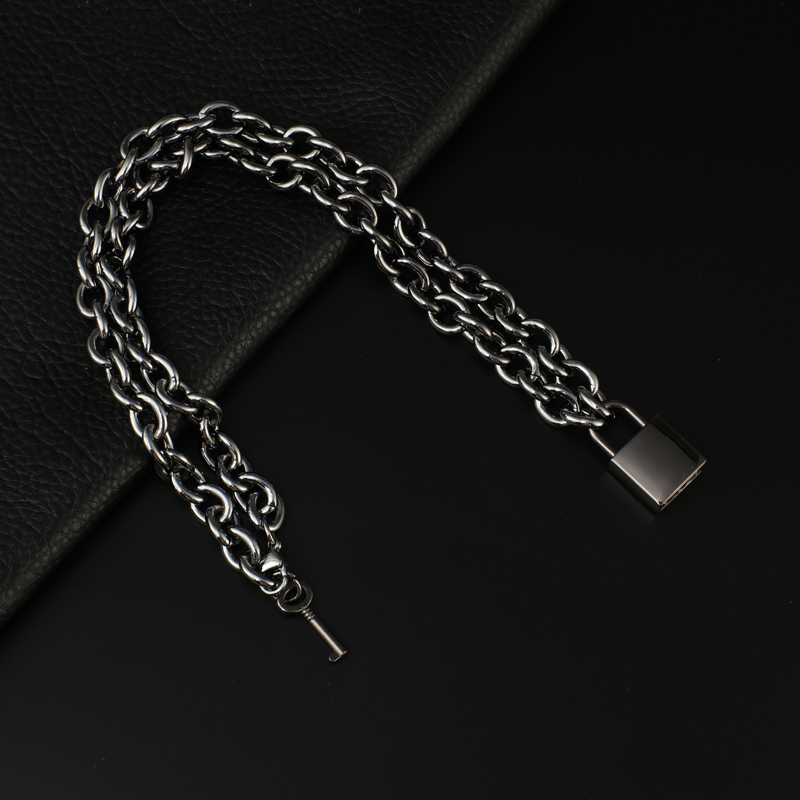 ステンレス鋼のロックとキーペンダントヒップホップヘビーデュー - Chain Lock Combination のレビューと価格