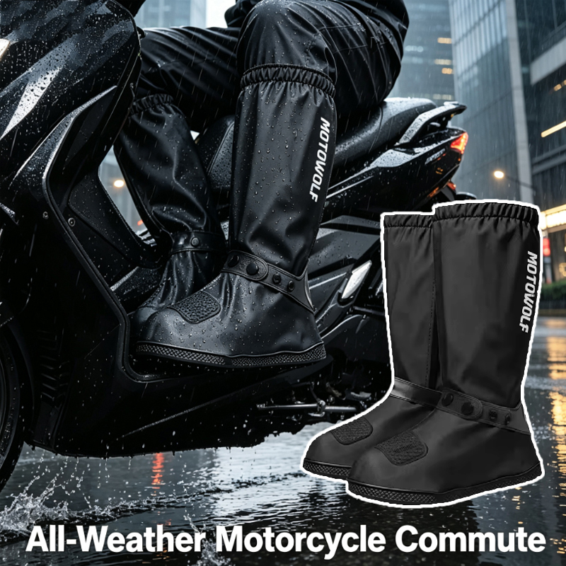 屋外通勤用チューブ型レインシューズカバー、再利用可能なバイク - Cycling Commute In Rain のレビューと価格