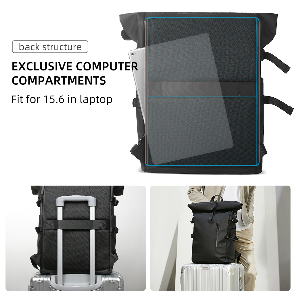 HK 拡張可能なトラベルバックパックメンズ大容量防水 15. - Cycling Commuter Backpack Waterproof のレビューと価格