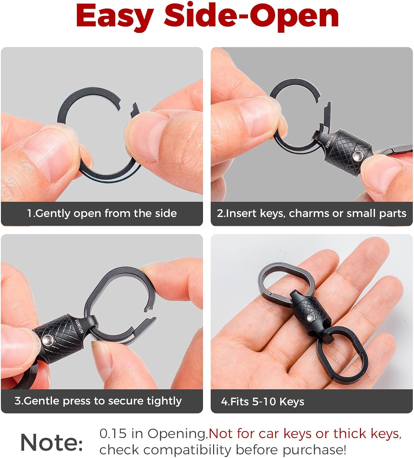 クイックリリース磁気キーホルダー、2つの安全ロックボタン付き - Chain Lock Combination のレビューと価格